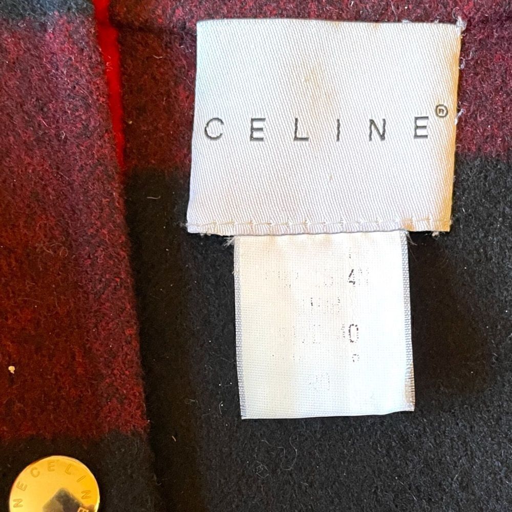 CELINE Wool/Cashmere Red & Black Plaid Jacket |Size: 40| - Picture 3 of 10